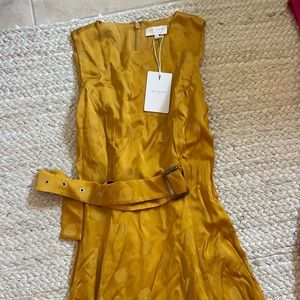 Ted baker mustard good dress midi size 1